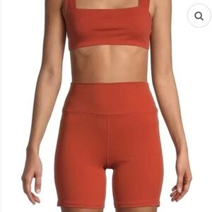 We wore what rust active set Women's High-Waisted Shorts and bra